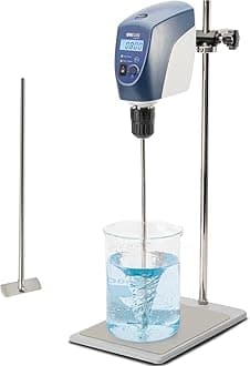 ONiLAB Electric Overhead Stirrer, LCD Digital Overhead Stirrer Mixer with Stirring Rod and Stand，Powerful 20L ，10000 mPas ， 50~2200RPM （Stand Included), Dark Blue……