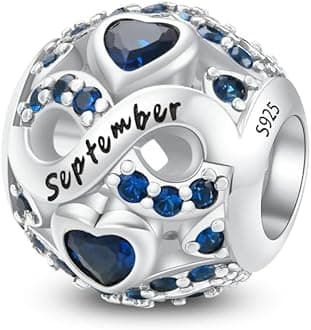 Birthstone Charms for Bracelet 925 Sterling Silver Bead Charm Happy Birthday Charm Jewelry Gift for Women