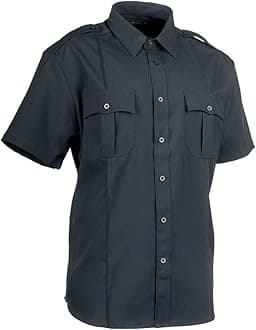 First Class 100% Polyester Short-Sleeve Men's Uniform Shirt Navy Blue
