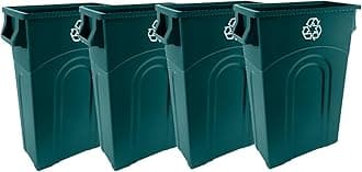United Solutions ECOSolutions Highboy Recycle Bin, 4 Pack, Hunter Green, 4 Count