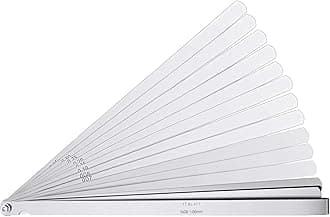 Hotop 17 Blades Stainless Steel Feeler Gauges 0.02-1.00 mm Marked Metric Measuring Tool Long Feeler Gauge Set for Measuring Gap Thickness or Width