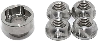 Lightronic M6 Premium 316 Stainless Steel Anti-Theft Locking Nuts Security Hardware Kit for LED Light Bar Work Lights (4 Lock+ 1 Key)