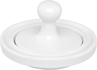 HIC Kitchen Flying Saucer Mortar and Pestle Grinder, Porcelain, White