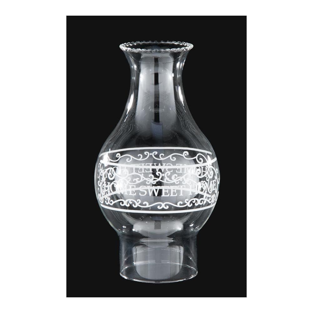 B&P Lamp 3 Inch Base, 4-3/4 Inch Bulge, 8-1/2 Inch Height Chimney with Home Sweet Home Decoration