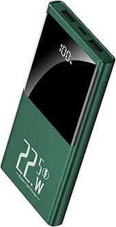 Portable Power Bank Charger 10000mAh 22.5W Fast Charging PD3.0 QC4.0 USB C in/Out Slim Battery Pack Compatible with iPhone Samsung Google LG iPad and More(Green)