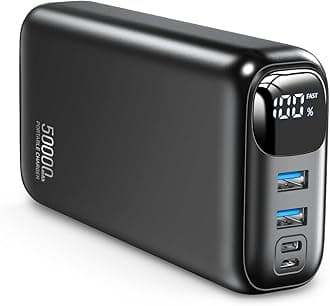Portable Charger 50000mAh Power Bank - 22.5W Fast Charging External Battery Pack,USB-C Portable Phone Charger for iPhone 17/16/15/14/13 Pro Android Samsung, for Travel Camping Essential