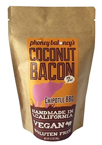 Chipotle BBQ Toasted Coconut Bacon Chips Two 3.5 Oz Bags of Crispy Coconut Snack Chips Gluten Free by Phoney Baloney