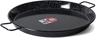 La Ideal Enamelled Steel Paella Pan, Black, 60 cm