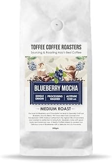 Toffee Coffee Roasters | Blueberry Mocha Coffee | Speciality Blend | 100% Arabica Medium Roast | Notes: Fruity & Blueberry| Grind: Syphon | Freshly Roasted | 250 g