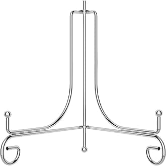 Plate Stands for Display, Plate Holder Display Stand, Picture Frame Stand Metal Frame Holder Stands for Book,Small Easel,Decorative Plate,Photo and Platter,Tabletop Art Silver 4 Inch