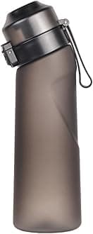 Water Bottle with Flavor Pods,Fruit Fragrance Water Bottle,Scent Water Cup,Sports Water Cup Suitable for Outdoor Sports (Green Apple, Citrus, Strawberry, Banana, Cranberry, Matte Black)