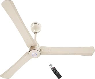 atomberg Renesa Halo Smart Alexa Enabled 1200mm BLDC Ceiling Fan with Remote | BEE 5 star | High Air Delivery | Low noise | LED Speed Indicator | Sleek Design | | 3 Year Warranty | Seasand Ivory