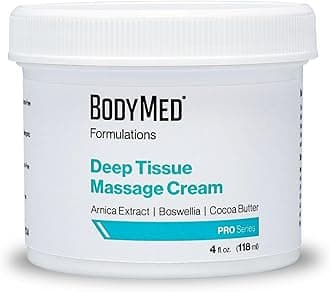 Formulations Deep Tissue Massage Cream, 4 oz. – Fragrance-Free, All-Natural Cream for Massage Therapy – Leaping Bunny Certified – with Arnica Extract & Jojoba – Non-Staining, & Paraben Free