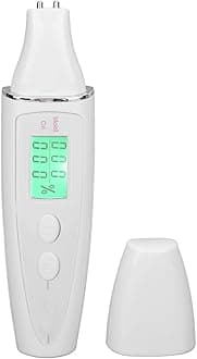Skin Tester Pen, Digital Skin Detector Pen with Smart Display, Portable Analysis Machine, Water Oil Tester for Skin Care Skin Analyzer for Home Beauty Salon(White)