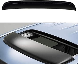 Original 34inch Universal Fit Rain Snow Guard Sun Roof Wind Deflector, 1pc Tape-On Dark Smoke Tint Auto Moonroof Window Visor RN88