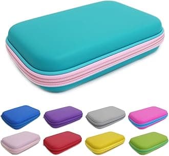 Fashion Stationery Pencil Cases for Boys Girls Kids Teenagers Large Hard Pencil Case Hardtop Hard Shell Case Travel Box Kids Girls Boys Gaming Device Storage Case (Turquoise)