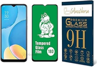 GlassVerse 18D Tempered Glass With Inbuilt Airbag Borders For Oppo A15 Smartphone (Pack of 1) With Free Installation Kit Full Screen Protector If Received Damaged-6.52 Inch