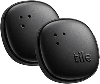 Tile by Life360 Sticker Small Bluetooth Tracker, Remote Finder and Item Locator for Bikes, Glasses and More. Both iOS and Android Compatible. Phone Finder. 2-Pack (Black)