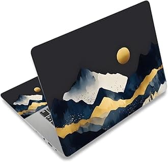 Laptop Decal Sticker Skin Cover, 12" 13.1" 13.3" 14" 15" 15.4" 15.6" Laptop Netbook Vinyl Skin Sticker Cover Notebook PC Protector (2 Wrist Pad Included), Removable Reusable, Watercolor Mountain