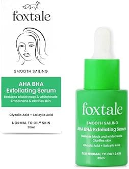 Foxtale 2% Salicylic Acid AHA BHA Exfoliating Serum with Niacinamide, Fights Acne, Reduces Blackheads & Whiteheads, Reduces Excess Oil & Bumpy Texture, For Oily, Acne Prone Skin, Men & Women, 30 ml
