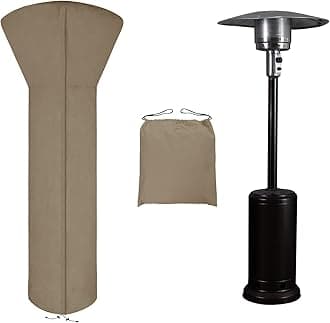 Easy-Going Patio Heater Cover with Zipper and Storage Bag, Waterproof Outdoor Heater Cover Dustproof, UV-Resisant, Wind-Resistant (89"H x 33"D x 19"B, Camel)