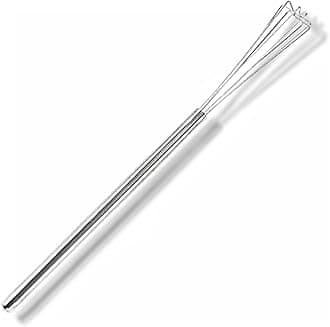 10.5” Long-Handle Silver Espresso Whisk - Perfect Coffee Distribution, Stainless-Steel Triangular Design, Ideal for Commercial & Home Use