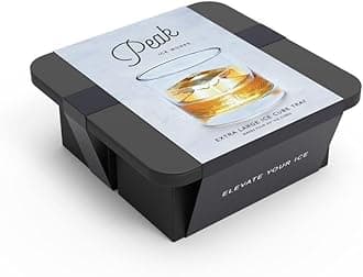 Peak Silicone Extra Large Cube Ice Tray w/ Protective Lid | Charcoal | Easy to Remove Ice Cubes | Food Grade Premium Silicone | Dishwasher Safe, BPA Free