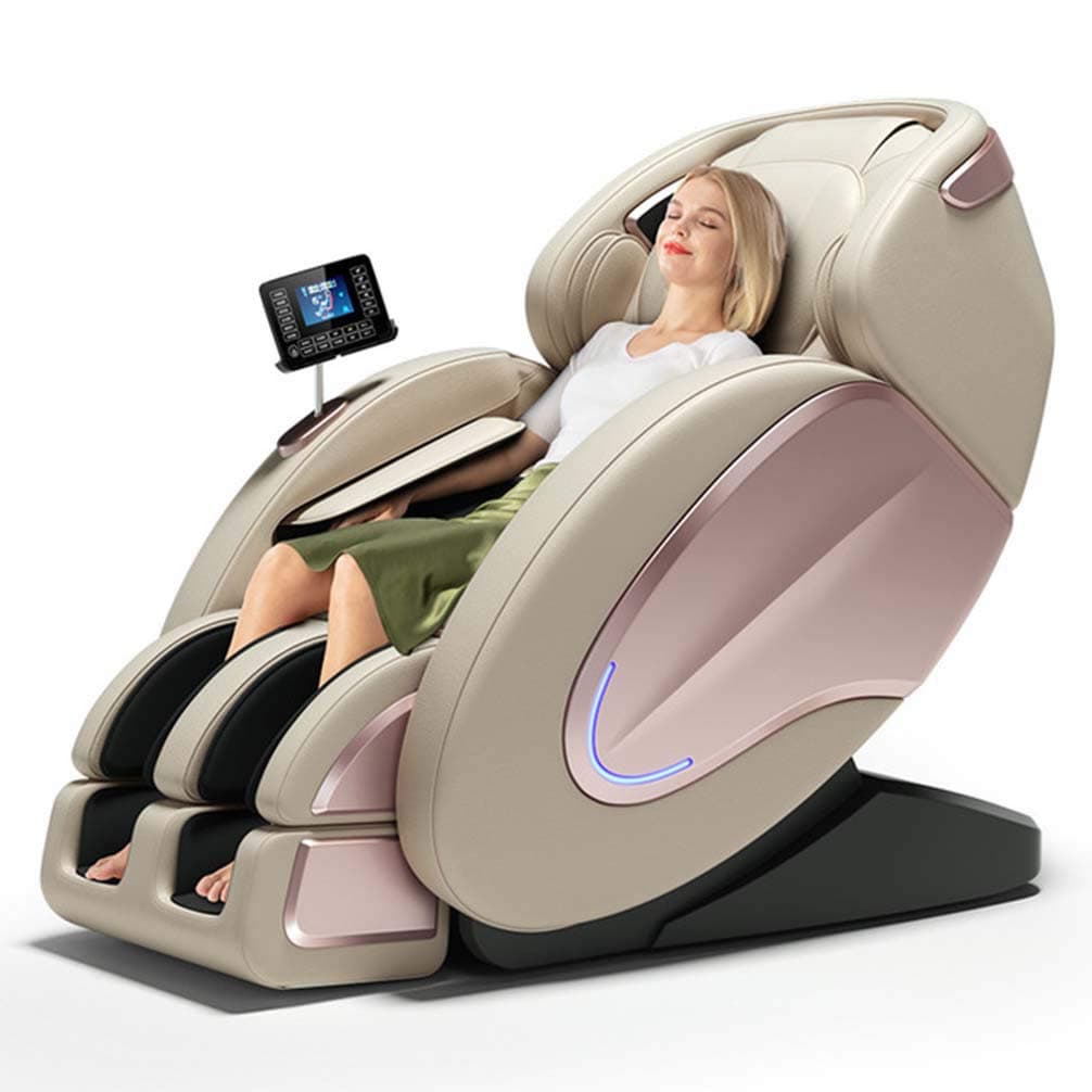 220V Zero-Gravity Space Capsule Massage Chair, SL Guide Rail Electric Manipulator Vibration, Full-Body Multifunctional 4D Deep Massage, Repel Fatigue,Gold