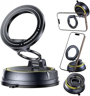 Baseus PrimeTrip VC2 Magnetic Car Mount, 35N Strong Grip, 720° 3-Axis Adjustment, MagSafe Car Phone Holder Suction Base for Dashboard/Windshield – iPhone 16, Samsung S25, All Phones
