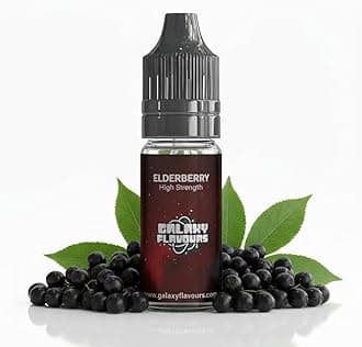 Elderberry Food Flavouring Drops 10ml - Premium Botanical Extract for Professional Wellness Beverages & Luxury Artisan Baking - High Strength Food Grade Concentrate by GALAXY FOOD FLAVOURS