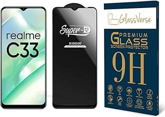 SuperD Oleophobic Tempered Glass For Realme C33 (2023) (PACK OF 1) with Free Installation Kit Full screen Coverage - 6.5 inch