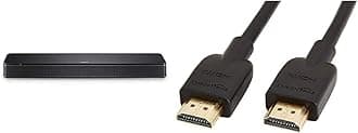 Bose TV Speaker Sound Wall Mount Soundbar, Bluetooth Black & Amazon Basics 0.9m HDMI Cables, Black