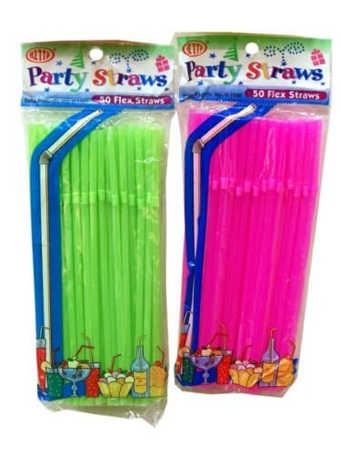 50 CT. FLUORESCENT FLEX STRAWS
