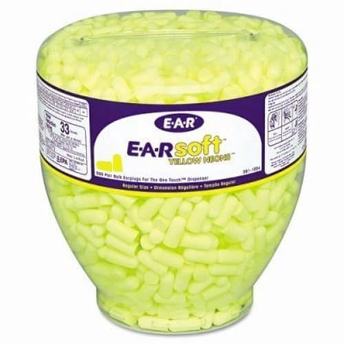 E-A-Rsoft Yellow Neon tapered earplug refill for CBT-391-1000 dispenser by Aearo