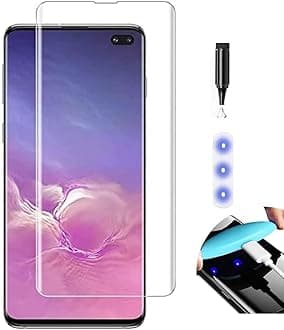 NISHTECH Advanced HD+ Curved UV Tempered Glass Full Screen Protector Designed for Samsung Galaxy S10 Plus || Full Screen Coverage with Easy Installation Kit (Anti-Scratch)
