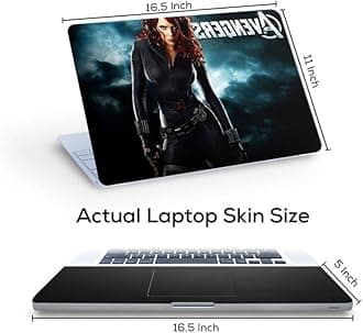 Galaxsia Black Widow Full Vinyl Laptop Skin/Sticker/Cover for 17 to 17.3 Inches Laptops Laminated-Removable-HD Quality Compatible for Hp-Dell-Sony-Lenovo-Asus etc.(16.5x11 Inches)