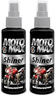 MOTOMAXShiner Multi surface Spray Polish 100ml, Pack of 2 |Instantly Cleans, Polishes and Shines Motorbikes, Scooters, Cars | Useful for Plastic, Metal, Tyre & Rubber Part, Yellow