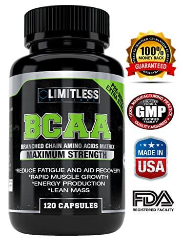 Limitless Bio Labs Extra Strength Optimum Nutrition Instantized BCAA Branched Chain Essential Amino Acids Capsules, 120 Count
