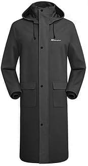 Men's Rain Jacket with Hood Waterproof Lightweight Long Safety Raincoat Rain Gear