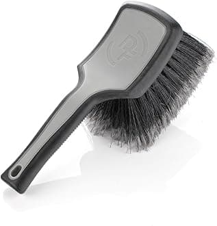 Detail Factory - ProGrip Wheel Face Brush - Grey and Black - Ergonomic ProGrip Handle - Soft Flagged-Tip Bristles - Grey & Black