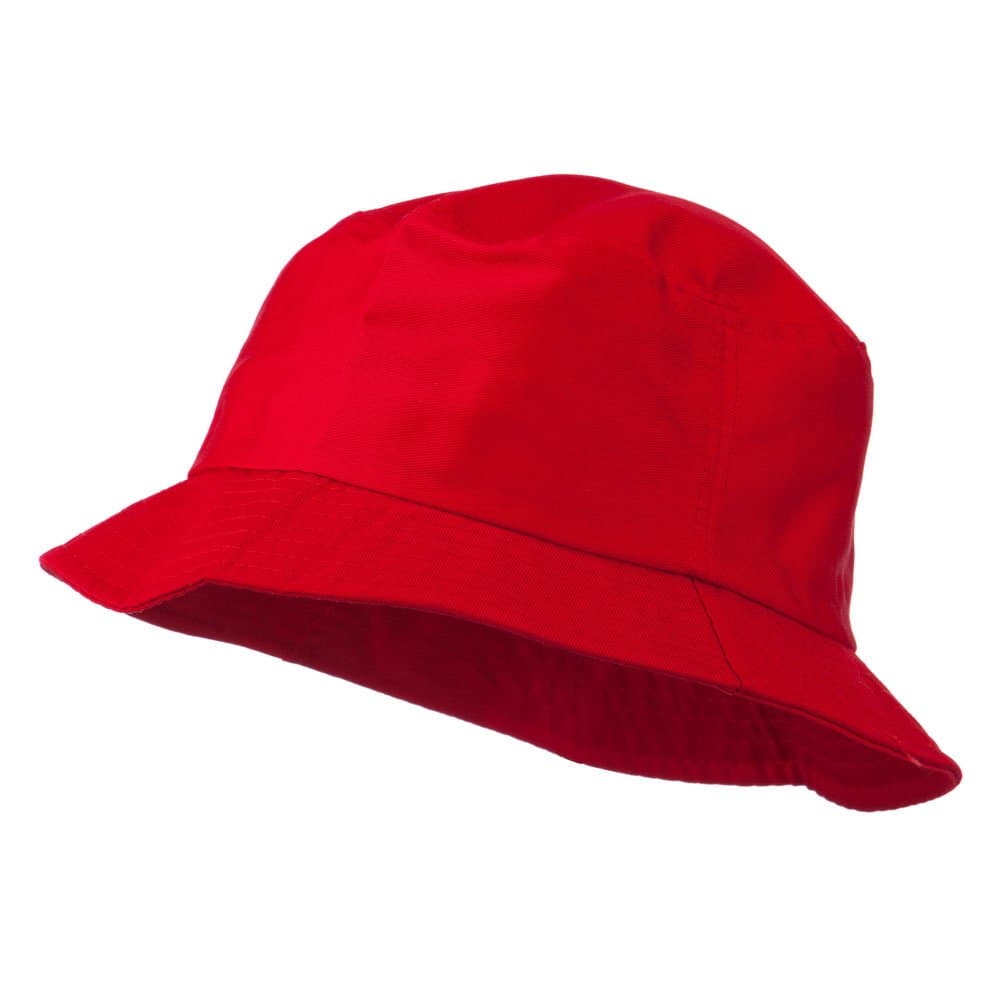 Plain Cotton Twill Bucket Hat - Red L