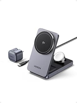 15W MagFlow for MagSafe Charger Qi2 Certified, 3-in-1 Wirless Charger Compatible with iPhone Air/17/16/15/14/13/12, AirPods 2/3/4, AirPods Pro 1/2/3, Watch 11/10/9/8/7/Ultra 3/2/UItra/SE3/2/SE