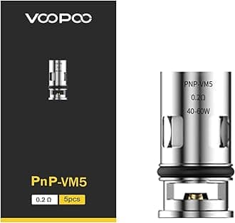 VOOPOO PNP Replacement Coil VM5 0.2ohm [Pack of 5] - Massive Cloud, Brilliant Performance, Mesh Atomizer Head for VINCI/VINCIR/VINCIX/DRAGS/DRAGX/NAVI pods, No Nicotine