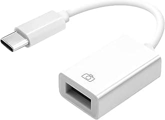 Untvie Type-c to USB Adapter, USB-C to USB-A 3.1 Gen1 Female Adapter Cable Converter, 5Gbps High-Speed, for Laptops, Tablets, Phones, USB Flash Drive,Card Reader,MIDI Keyboard, Mouse White