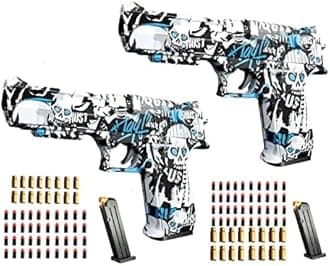 Toy gun with soft bullets, plastics toy gun with ejectable magazine for safety training or play - unique gift