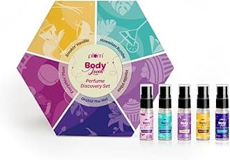 Plum BodyLovin' Perfume Discovery Set | 5X5ml Perfumes- Vanilla Vibes, Hawaiian Rumba, Orchid-You-Not, Everythin' Plum & Smokin' Vanilla | Long Lasting & Travel-Friendly Pocket Perfumes | Gift Set