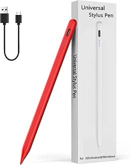 Active Stylus Pen for Touchscreen Android iPhone Tablet Phone，Touch Screen Pen Compatible with iPhone/iPad/Pencil/Samsung/iOS/Lenovo/Huawei - Red