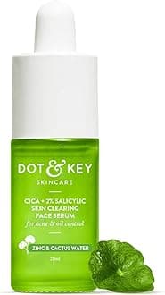 Dot & Key 2% Salicylic Acid + Cica (Centella) Anti Acne Serum with Zinc | Salicylic Acid for Acne and Dark Spots | Serum for Oily Acne Prone Skin & Sensitive Skin | Oil-Free & Non Comedogenic | 20 ml