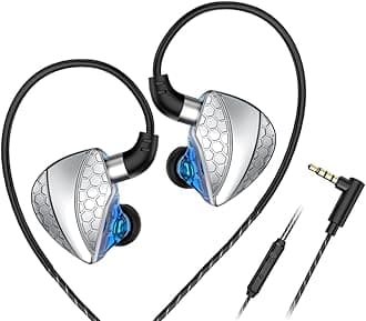 YeabomyQKZ-Hi6T in Ear Monitor Headphones, Wired Earbuds Stereo Bass, HiFi IEM Earphone, Wired Gaming Earbuds, Without Detachable Cables (with mic, Blue)