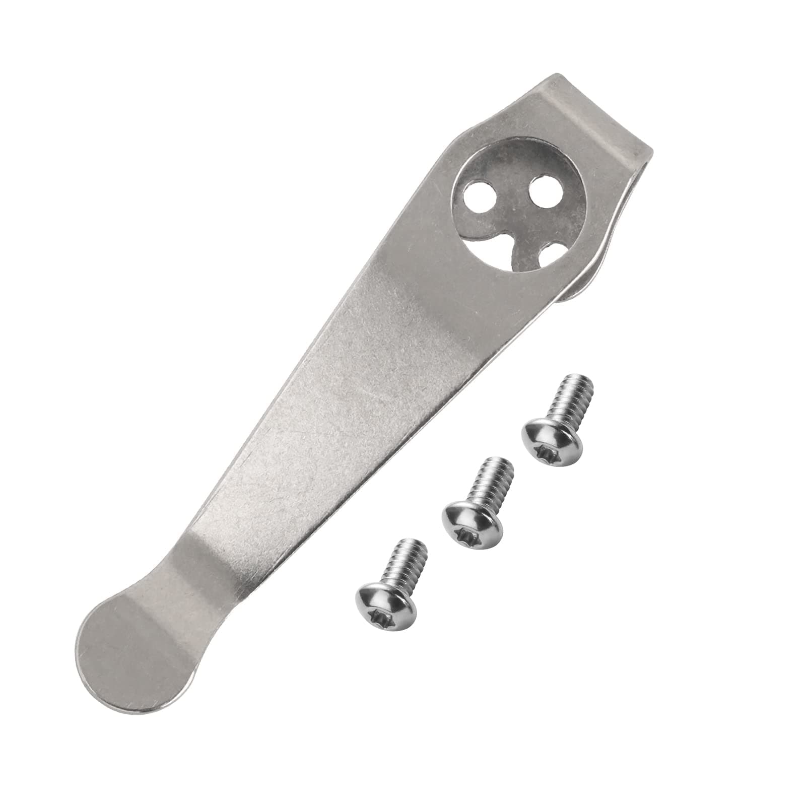 Titanium Deep Carry Pocket Clip for Spyderco Para 3, Paramilitary 2 and More Models Knives, Premium Custom-made Pocket Clip with 3 Pieces Screws, Stone Wash